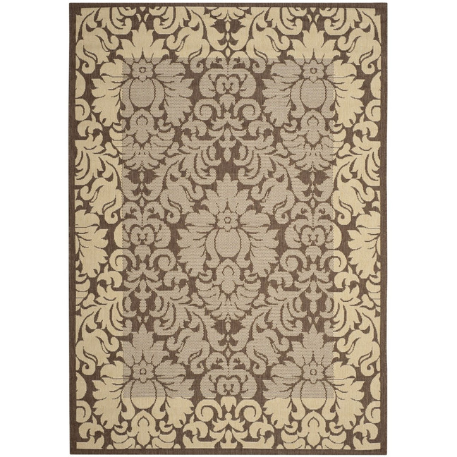 Courtyard Chocolate and Natural 4' x 5'7" Outdoor Area Rug