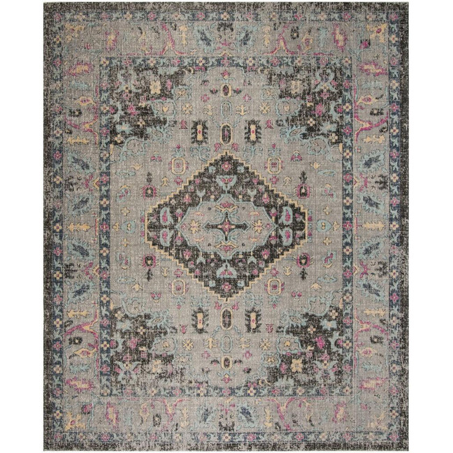 Courtyard Light Gray and Anthracite 5'3" x 7'6" Outdoor Area Rug