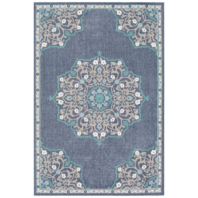 Alfresco ALF-9678 Charcoal 5'3" x 7'6" Area Rug, Indoor/Outdoor