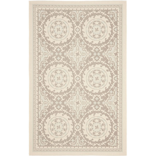 Courtyard Beige and Dark Beige 5'3" x 7'6" Outdoor Area Rug