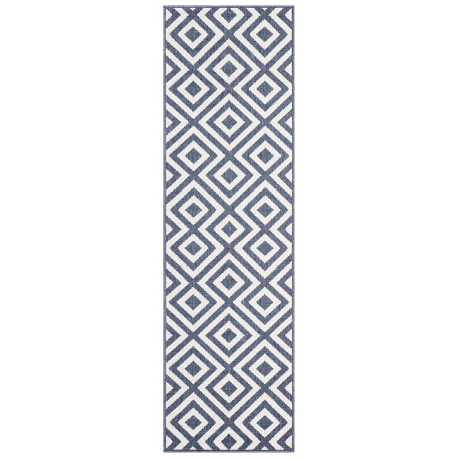Alfresco ALF-9657 Charcoal 2'3" x 7'9" Runner Area Rug, Indoor/Outdoor