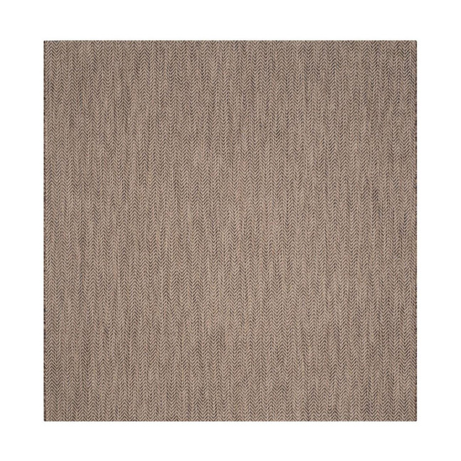 Courtyard Brown and Beige 6'7" x 6'7" Sisal Weave Square Outdoor Area Rug