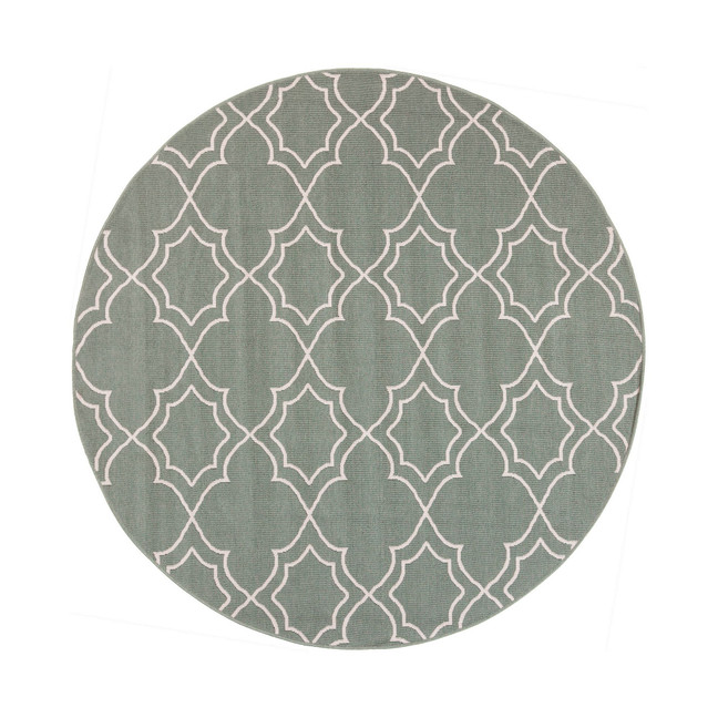 Alfresco ALF-9589 Sage 5'3" Round Area Rug, Indoor/Outdoor
