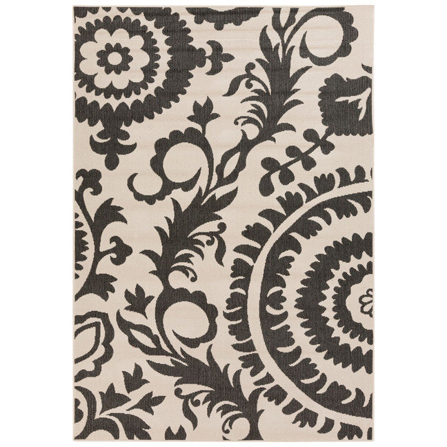 Alfresco ALF-9612 Black 3' x 5'6" Area Rug, Indoor/Outdoor