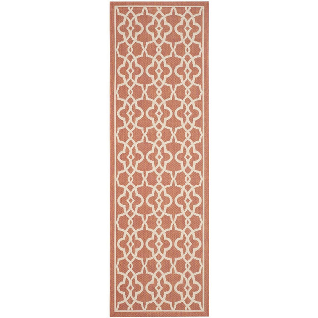 Courtyard Terracotta and Beige 2'7" x 8'2" Sisal Weave Runner Outdoor Area Rug