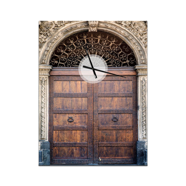Old Door in Catania Wall Clock