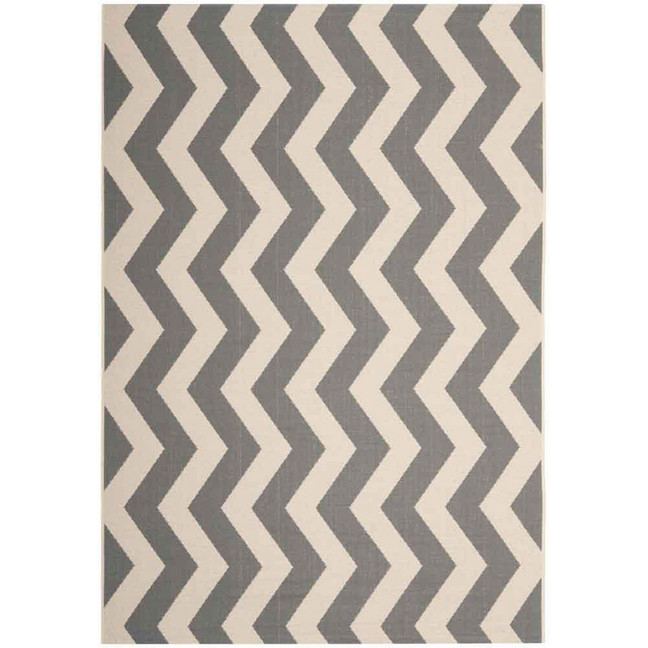 Courtyard Gray and Beige 5'3" x 7'7" Sisal Weave Outdoor Area Rug
