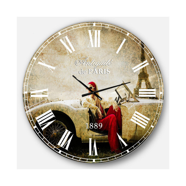 Cars Oversized Round Metal Wall Clock - 36 x 36