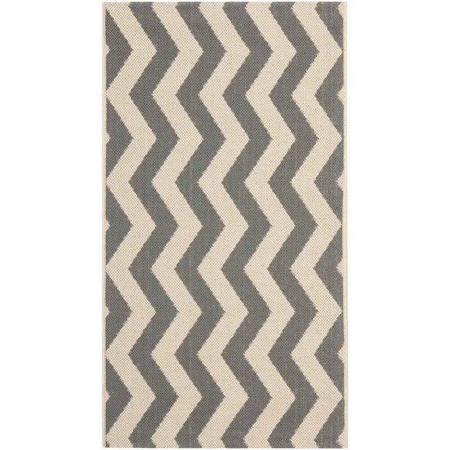 Courtyard Gray and Beige 2'7" x 5' Sisal Weave Outdoor Area Rug