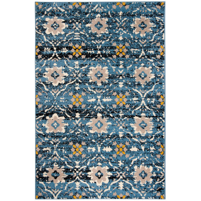 Amsterdam Blue and Creme 4' x 6' Outdoor Area Rug