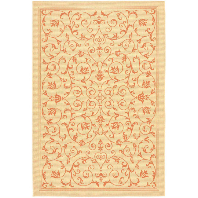 Courtyard Natural and Terra 8'11" x 12' Rectangle Outdoor Area Rug