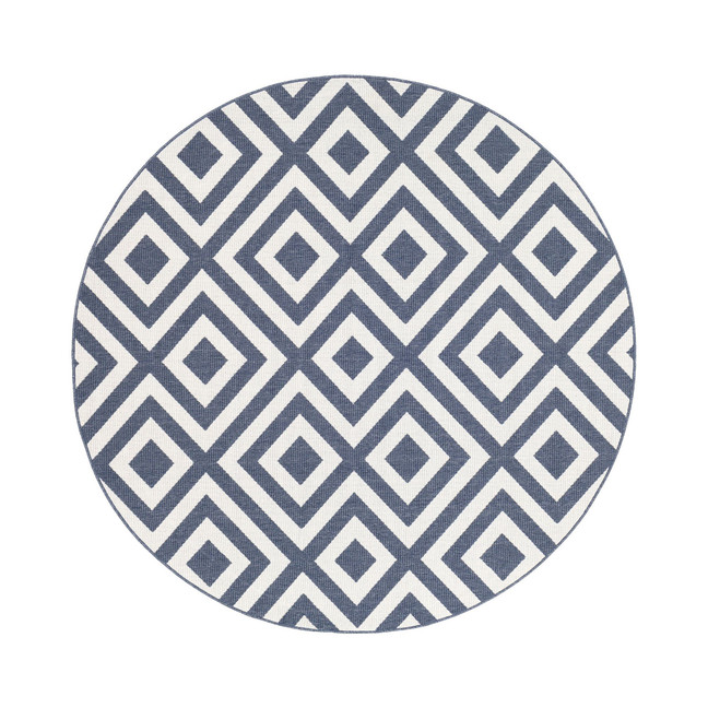 Alfresco ALF-9657 Charcoal 5'3" Round Area Rug, Indoor/Outdoor