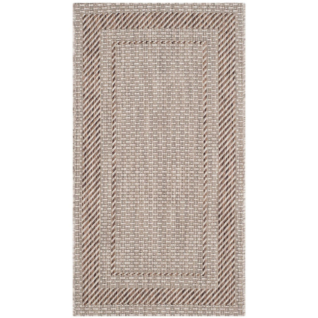 Courtyard Beige and Brown 2' x 3'7" Outdoor Area Rug
