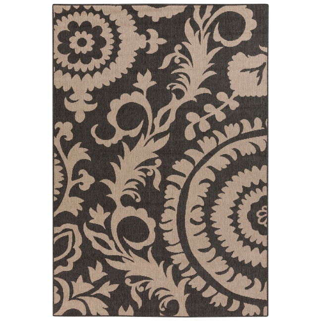 Alfresco ALF-9615 Black 6' x 9' Area Rug, Indoor/Outdoor