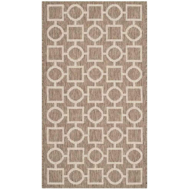 Courtyard Brown and Bone 2'7" x 5' Sisal Weave Outdoor Area Rug