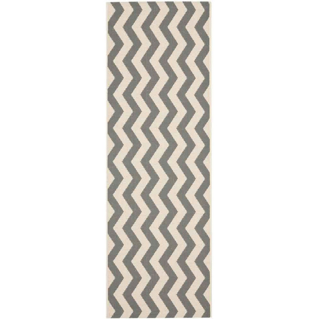 Courtyard Grey and Beige 2'3" x 8' Sisal Weave Runner Outdoor Area Rug