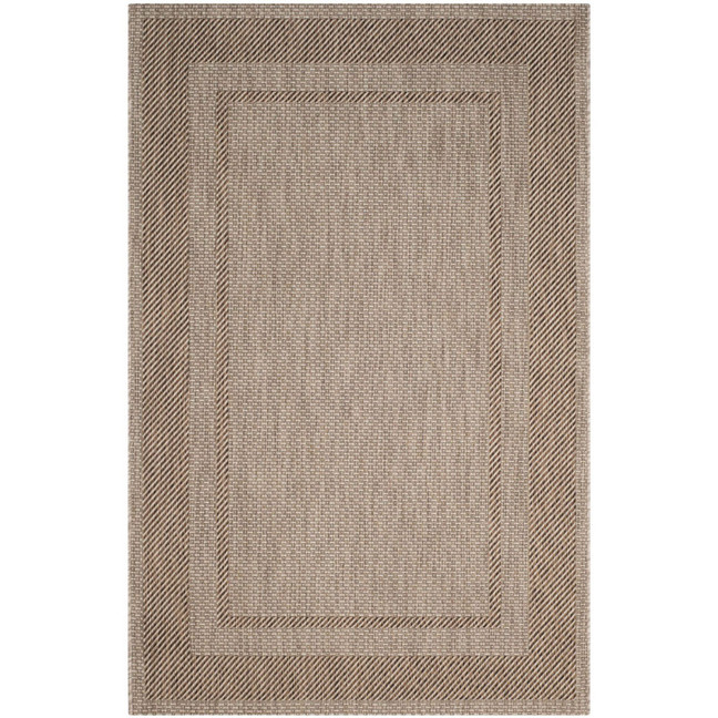 Courtyard Beige and Brown 5'3" x 7'7" Outdoor Area Rug