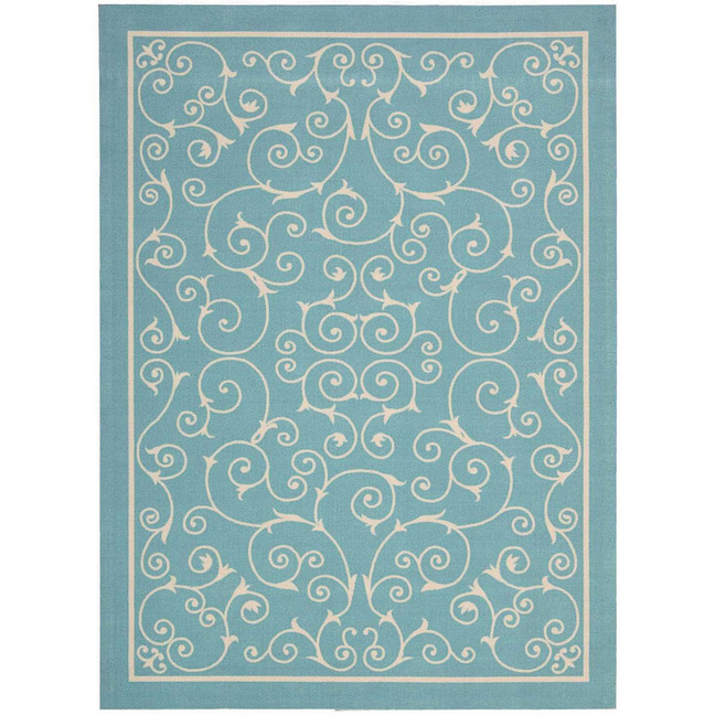 Backyard BAC019 Mist 4'3" x 6'3" Outdoor Area Rug