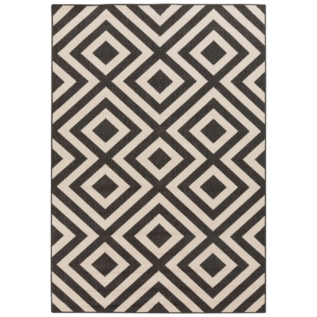 Alfresco ALF-9639 Black 8'9" x 12'9" Area Rug, Indoor/Outdoor