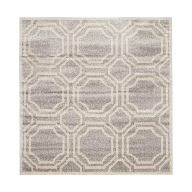 Amherst Indoor/Outdoor AMT411B Light Grey/Ivory 5' x 5' Square Area Rug
