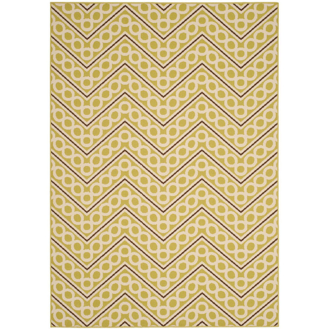 Hampton Green and Ivory 6'7" x 9'6" Outdoor Area Rug