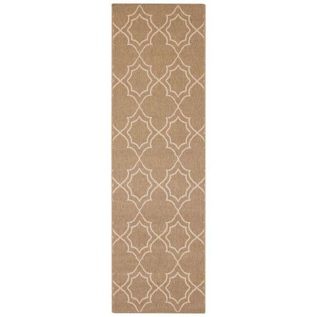 Alfresco ALF-9587 Camel 2'3" x 7'9" Runner Area Rug, Indoor/Outdoor