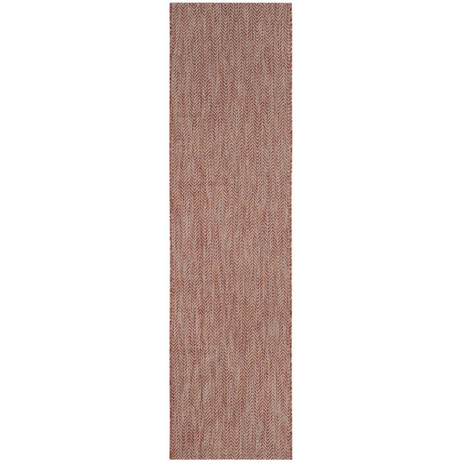 Courtyard Red and Beige 2'3" x 8' Runner Outdoor Area Rug