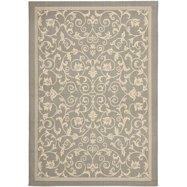 Courtyard Grey and Natural 2'3" x 6'7" Runner Outdoor Area Rug
