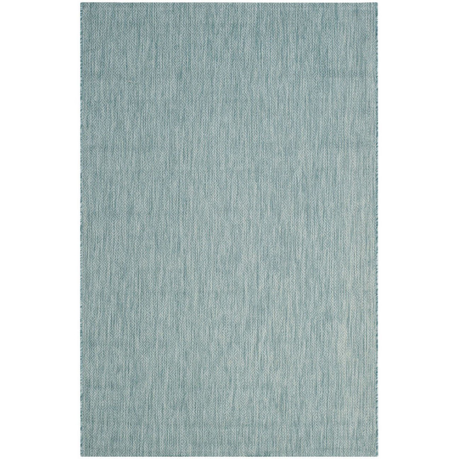 Courtyard Aqua 5'3" x 7'7" Sisal Weave Outdoor Area Rug