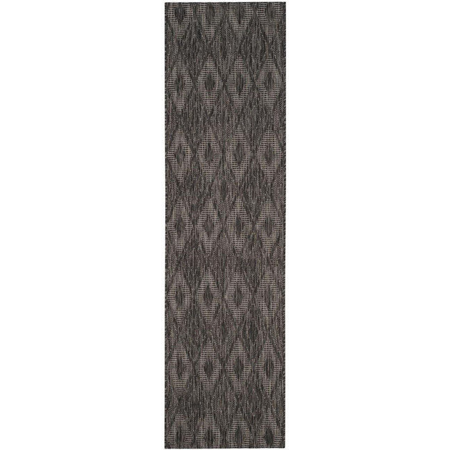 Courtyard Black 2'3" x 14' Sisal Weave Runner Outdoor Area Rug