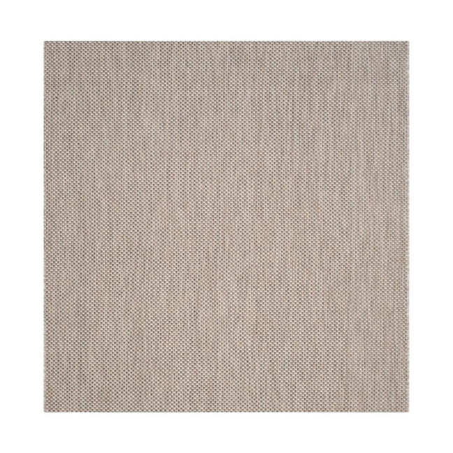 Courtyard Beige and Brown 5'3" x 5'3" Sisal Weave Square Outdoor Area Rug