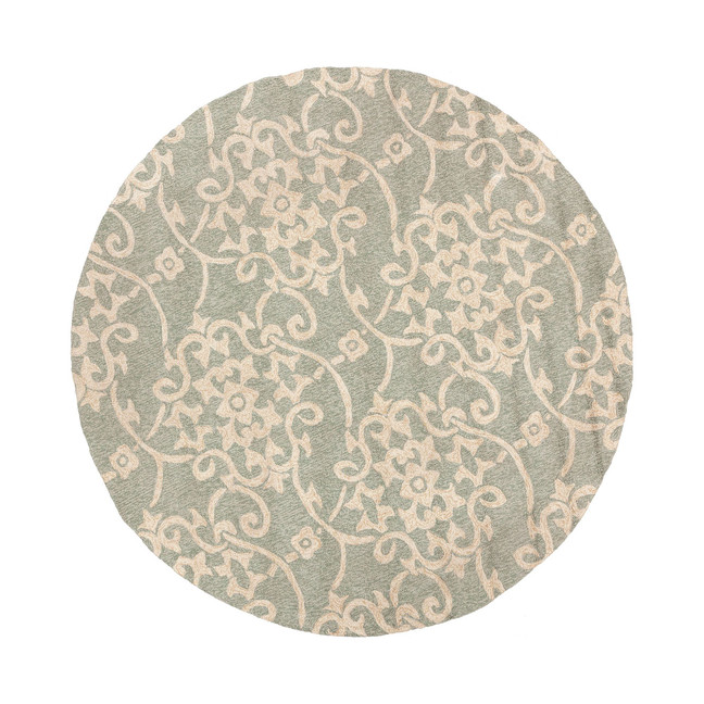 Rain RAI-1103 Sea Foam 8' Round Area Rug, Indoor/Outdoor