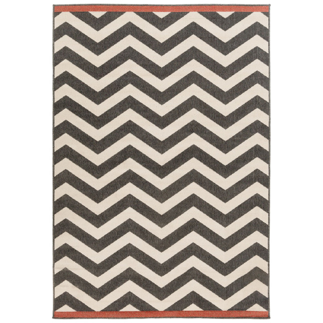 Alfresco ALF-9646 Black 6' x 9' Area Rug, Indoor/Outdoor