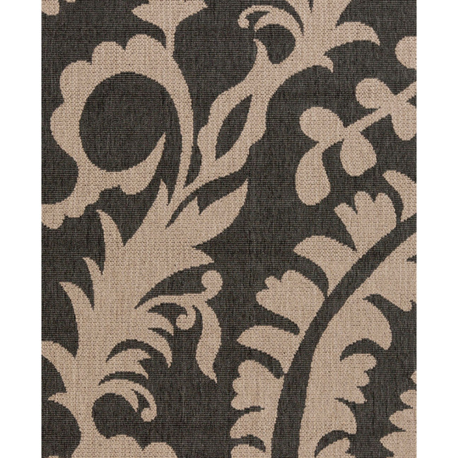 Alfresco ALF-9615 Black 8'9" Square Area Rug, Indoor/Outdoor