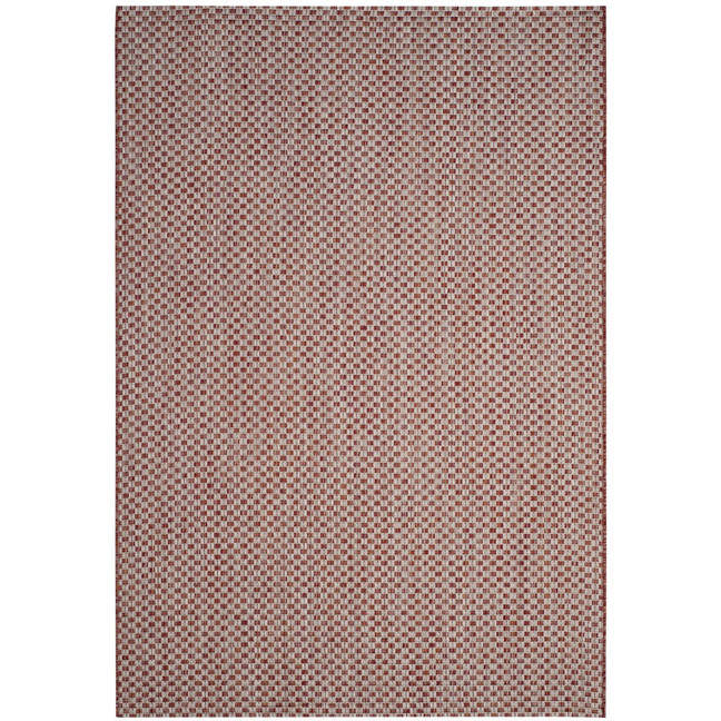 Courtyard Rust and Light Gray 6'7" x 9'6" Sisal Weave Outdoor Area Rug