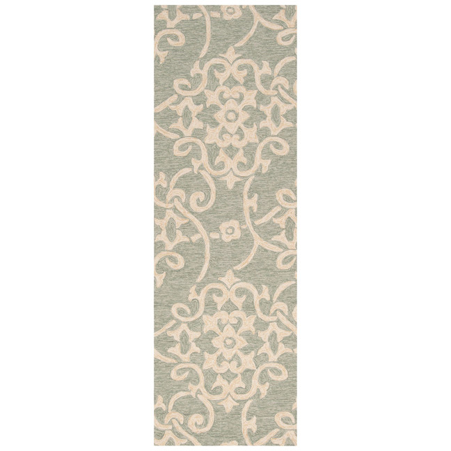 Rain RAI-1103 Sea Foam 2'6" x 8' Runner Area Rug, Indoor/Outdoor