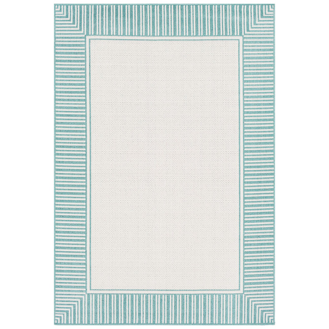 Alfresco ALF-9680 Teal 7'6" x 10'9" Area Rug, Indoor/Outdoor