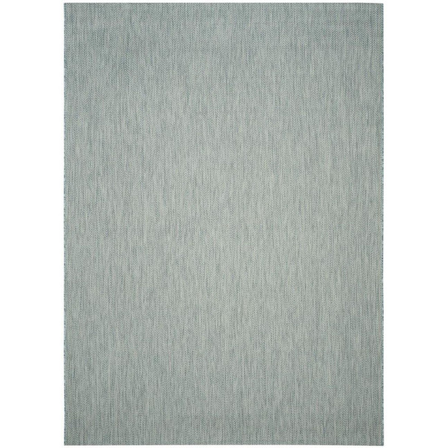 Courtyard Aqua and Gray 8' x 11' Sisal Weave Outdoor Area Rug