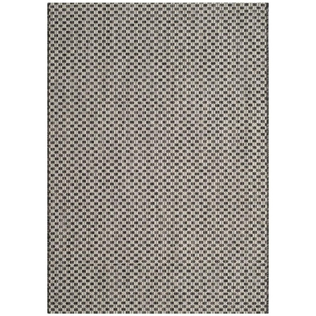 Courtyard Black and Light Gray 4' x 5'7" Sisal Weave Outdoor Area Rug