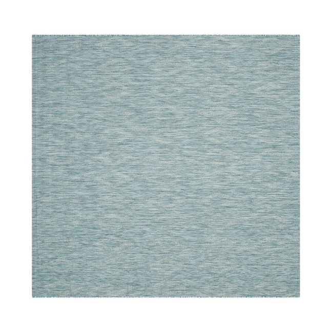 Courtyard Aqua 6'7" x 6'7" Square Outdoor Area Rug