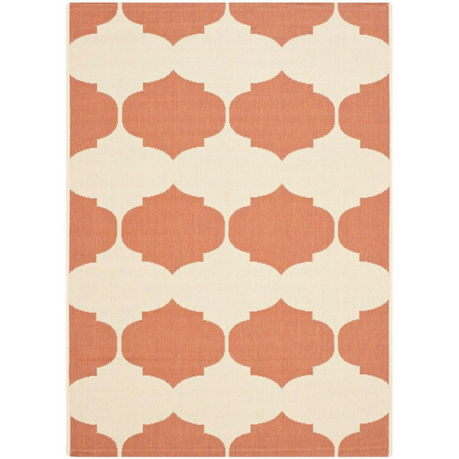 Courtyard Beige and Terracotta 5'3" x 7'7" Outdoor Area Rug