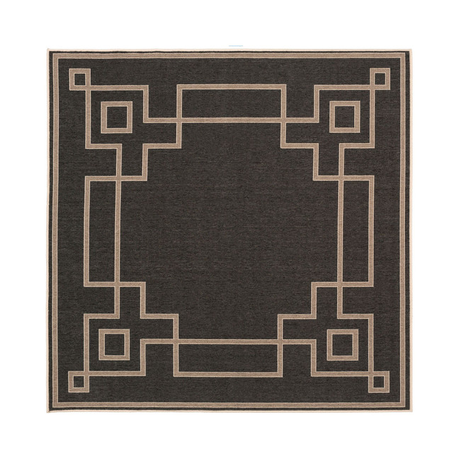 Alfresco ALF-9630 Black 8'9" Square Area Rug, Indoor/Outdoor