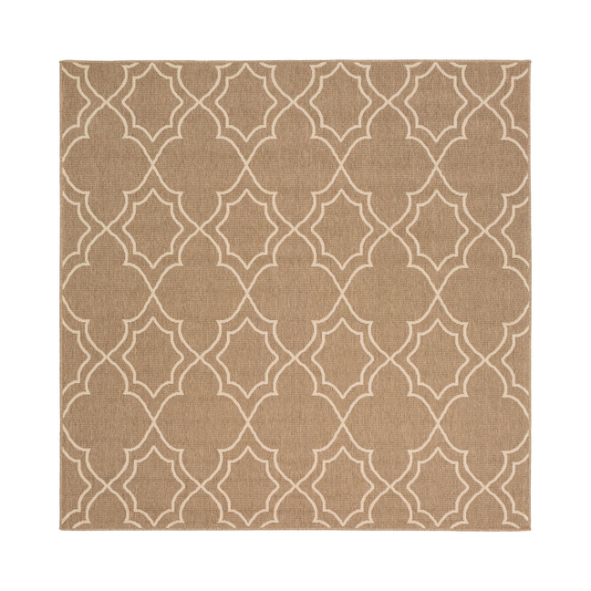Alfresco ALF-9587 Camel 8'9" Square Area Rug, Indoor/Outdoor