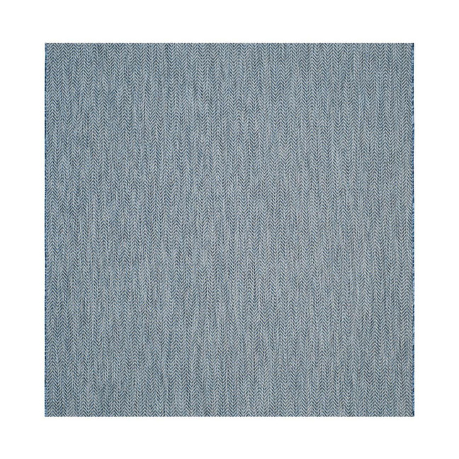 Courtyard Navy and Gray 5'3" x 5'3" Sisal Weave Square Outdoor Area Rug