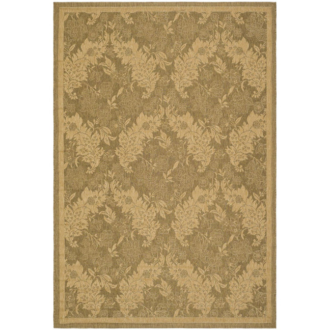 Courtyard Gold and Natural 6'7" x 9'6" Sisal Weave Outdoor Area Rug
