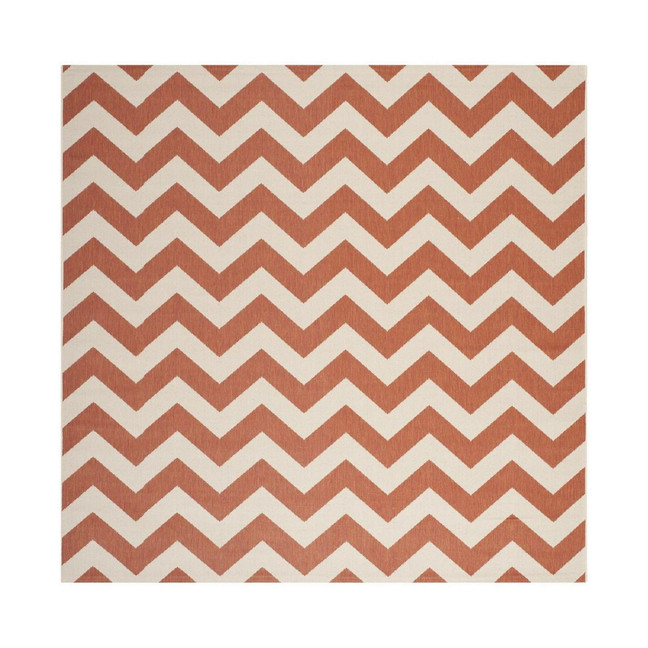 Courtyard Terracotta and Beige 7'10" x 7'10" Square Outdoor Area Rug