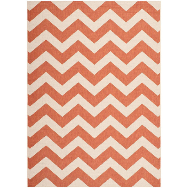 Courtyard Terracotta and Beige 5'3" x 7'7" Outdoor Area Rug