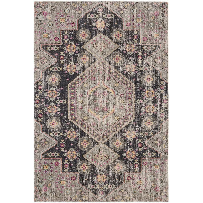 Montage Black and Multi 4' x 6' Outdoor Area Rug