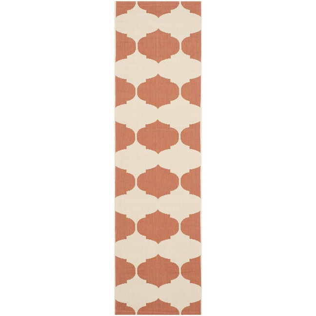 Courtyard Beige and Terracotta 2'3" x 12' Runner Outdoor Area Rug