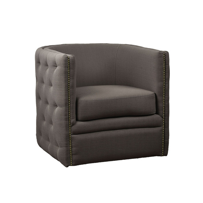 Capstone 29.5" Fabric Tufted Barrel Swivel Chair